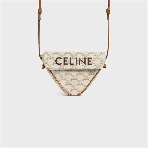 celine triangle bag white